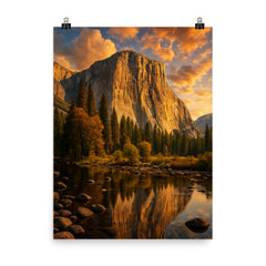 Epic picture of El Capitan Yosemite poster on a plain backdrop in size 8"x10".