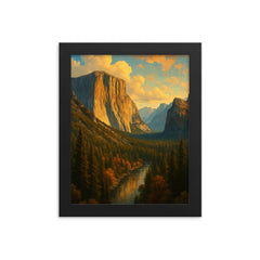 Epic picture of Yosemite National Park framed print on a plain backdrop in size 8"x10".