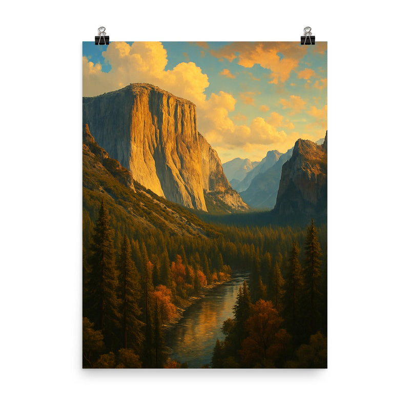 Epic picture of Yosemite National Park poster on a plain backdrop in size 8