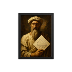 Epic Pythagoras portrait framed print on a plain backdrop in size 12"x16".