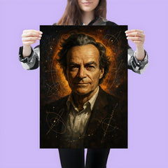Epic Richard Feynman portrait poster 3