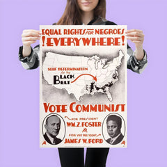 Equal Rights for Negroes Everywhere! Vote Communist! Poster for William Foster, c. 1932 poster 3