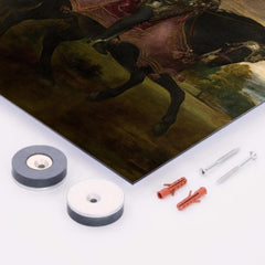 Equestrian Portrait of Charles V by Titian metal print mockup