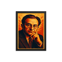Erich Fromm framed print on a plain backdrop in size 12"x16".