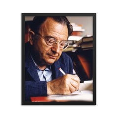 Erich Fromm framed print on a plain backdrop in size 16"x20".