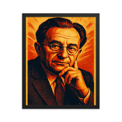 Erich Fromm framed print on a plain backdrop in size 16"x20".