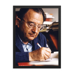 Erich Fromm framed print on a plain backdrop in size 18"x24".