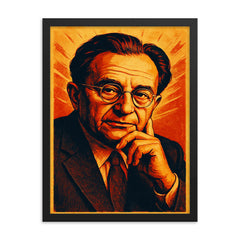 Erich Fromm framed print on a plain backdrop in size 18"x24".