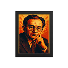 Erich Fromm framed print on a plain backdrop in size 8"x10".