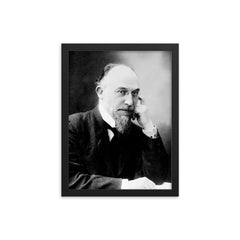 Erik Satie framed print on a plain backdrop in size 12"x16".