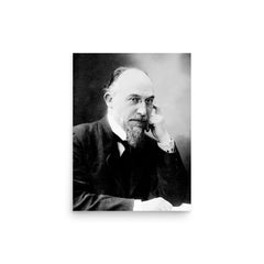 Erik Satie poster on a plain backdrop in size 12"x16".