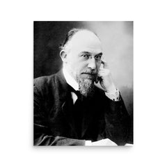 Erik Satie poster on a plain backdrop in size 16"x20".