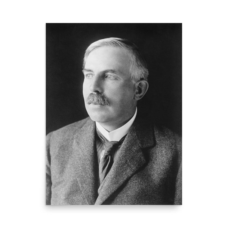 Ernest Rutherford poster on a plain backdrop in size 18