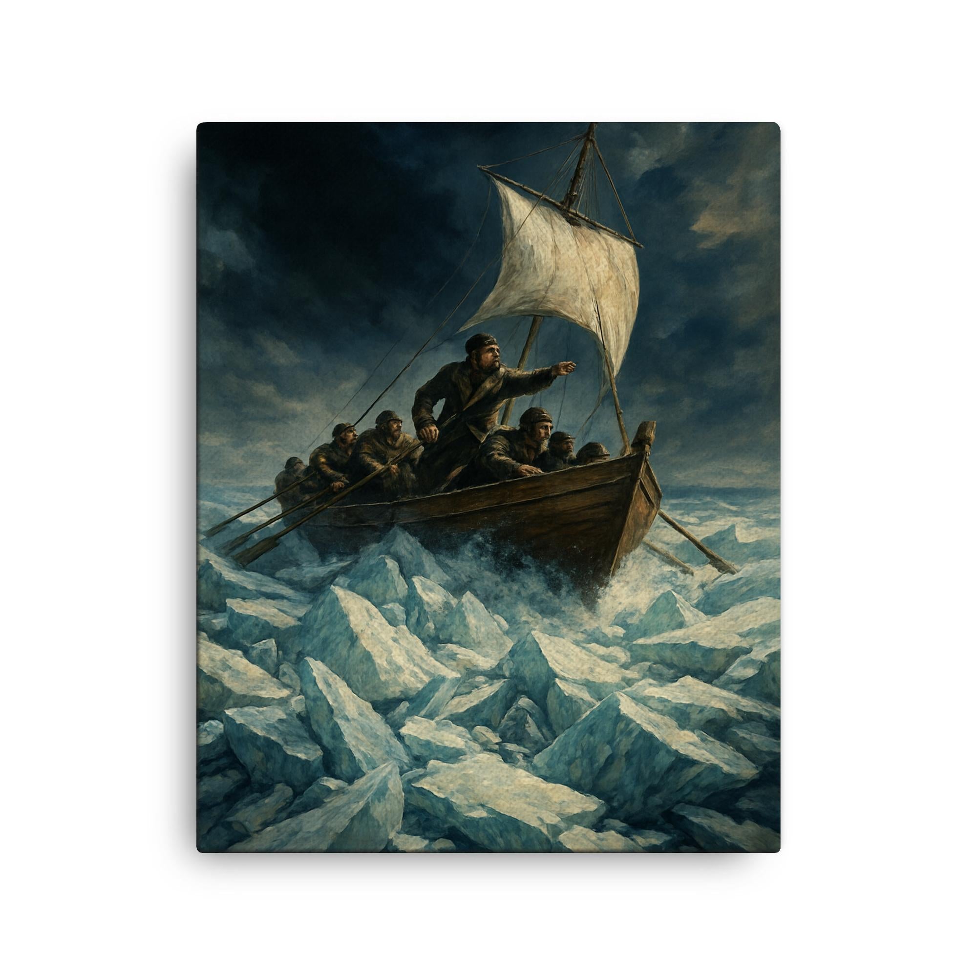 Ernest Shackleton Lifeboat Through Ice Crush Canvas Print Wall Art ...