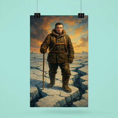 Ernest Shackleton on cracked Weddell Sea ice poster 6
