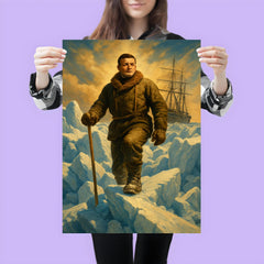 Ernest Shackleton on Endurance ice pressure ridge poster 3