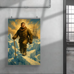 Ernest Shackleton on Endurance ice pressure ridge poster 4