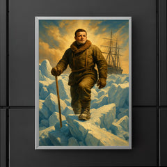 Ernest Shackleton on Endurance ice pressure ridge poster 5