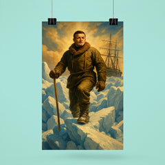 Ernest Shackleton on Endurance ice pressure ridge poster 6