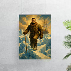 Ernest Shackleton on Endurance ice pressure ridge poster 7