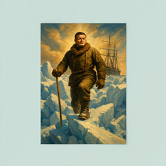 Ernest Shackleton on Endurance ice pressure ridge poster 8