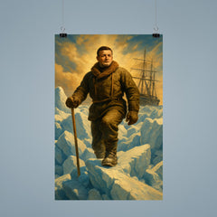 Ernest Shackleton on Endurance ice pressure ridge poster 9