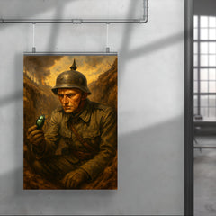 Ernst Jünger in trench with beetle specimen poster 4