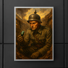 Ernst Jünger in trench with beetle specimen poster 5