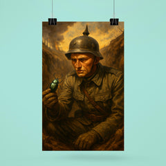 Ernst Jünger in trench with beetle specimen poster 6