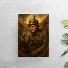 Ernst Jünger in trench with beetle specimen poster 7