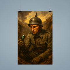 Ernst Jünger in trench with beetle specimen poster 9