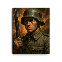 Ernst Jünger storm of steel portrait canvas print on a plain backdrop in size 16"x20".