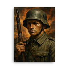 Ernst Jünger storm of steel portrait canvas print on a plain backdrop in size 18"x24".