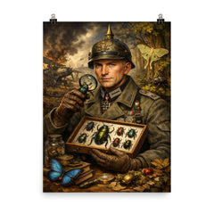 Ernst Junger beetle collector in war uniform poster on a plain backdrop in size 8"x10".