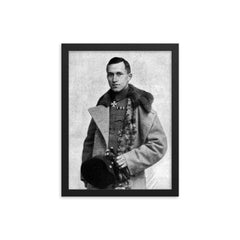 Ernst Junger framed print on a plain backdrop in size 12"x16".