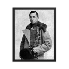 Ernst Junger framed print on a plain backdrop in size 16"x20".