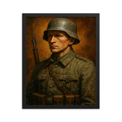 Ernst Junger framed print on a plain backdrop in size 16"x20".