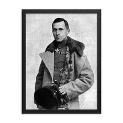 Ernst Junger framed print on a plain backdrop in size 18"x24".