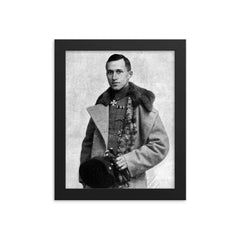 Ernst Junger framed print on a plain backdrop in size 8"x10".