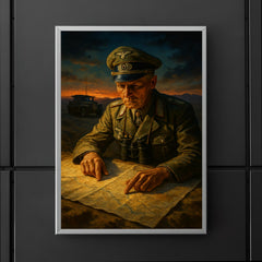 Erwin Rommel studying desert maps at dusk poster 5