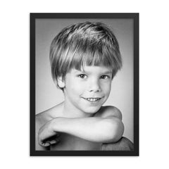 Etan Patz framed print on a plain backdrop in size 18"x24".