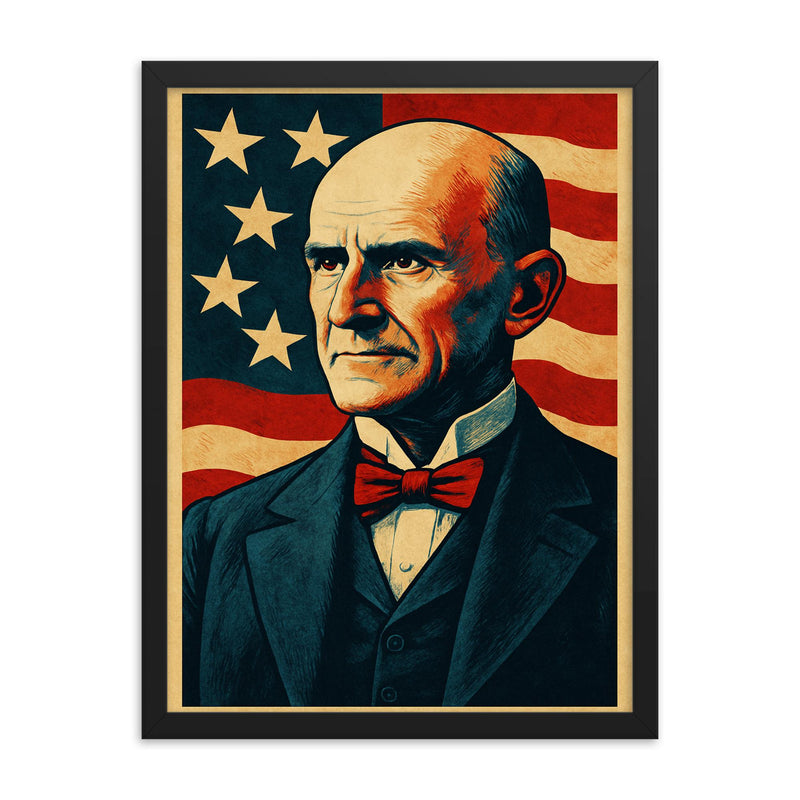 Eugene V Debs framed print on a plain backdrop in size 18
