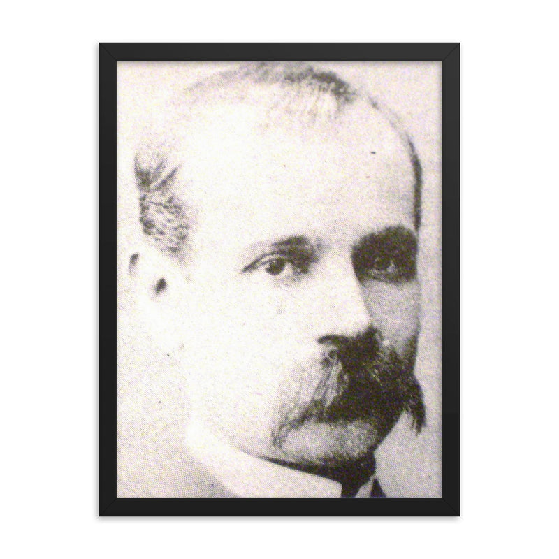 Eugenio Cambaceres framed print on a plain backdrop in size 18