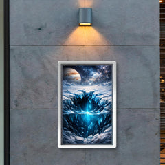Europa cracked ice over hidden ocean darkness poster 2
