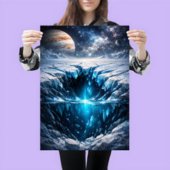 Europa cracked ice over hidden ocean darkness poster 3