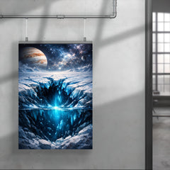 Europa cracked ice over hidden ocean darkness poster 4