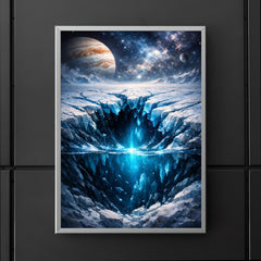 Europa cracked ice over hidden ocean darkness poster 5