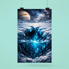 Europa cracked ice over hidden ocean darkness poster 6