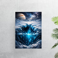 Europa cracked ice over hidden ocean darkness poster 7