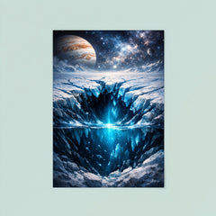 Europa cracked ice over hidden ocean darkness poster 8